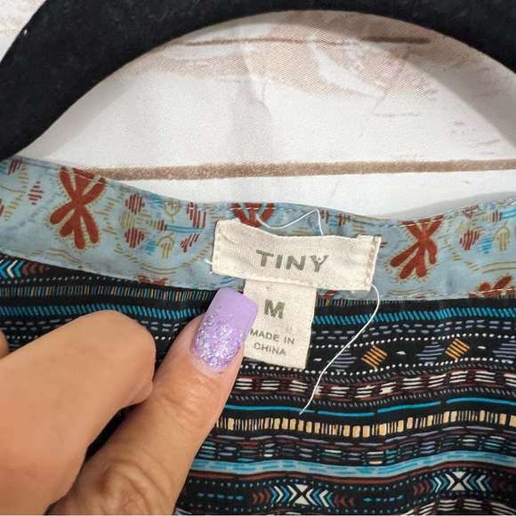 Anthropologie Tiny Devas Aztec Printed Sequin Peasant Top M - Picture 6 of 6
